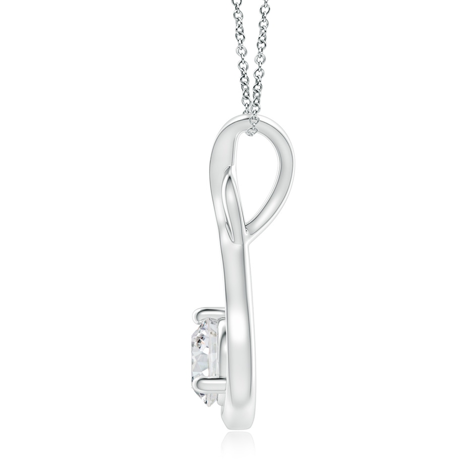 6.4mm HSI2 Infinity Twist Diamond Solitaire Pendant in White Gold side 199
