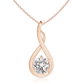 6.4mm IJI1I2 Infinity Twist Diamond Solitaire Pendant in 9K Rose Gold