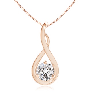 6.4mm IJI1I2 Infinity Twist Diamond Solitaire Pendant in Rose Gold