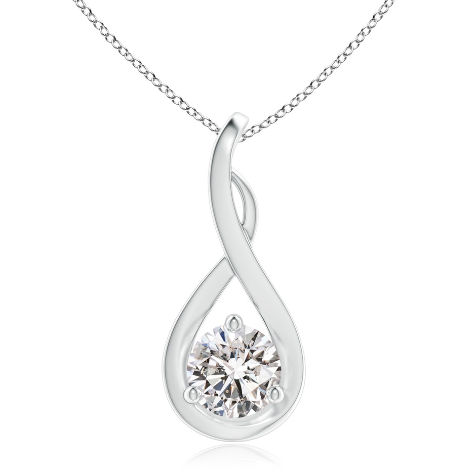 6.4mm IJI1I2 Infinity Twist Diamond Solitaire Pendant in White Gold 
