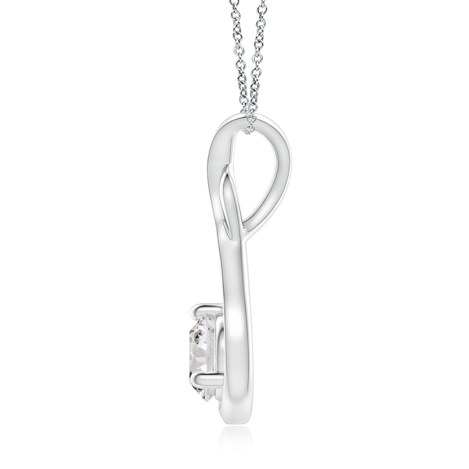 6.4mm IJI1I2 Infinity Twist Diamond Solitaire Pendant in White Gold side 199