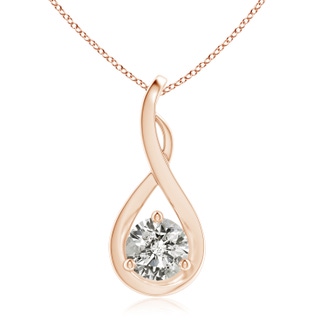 6.4mm KI3 Infinity Twist Diamond Solitaire Pendant in 9K Rose Gold