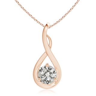 6.4mm KI3 Infinity Twist Diamond Solitaire Pendant in Rose Gold