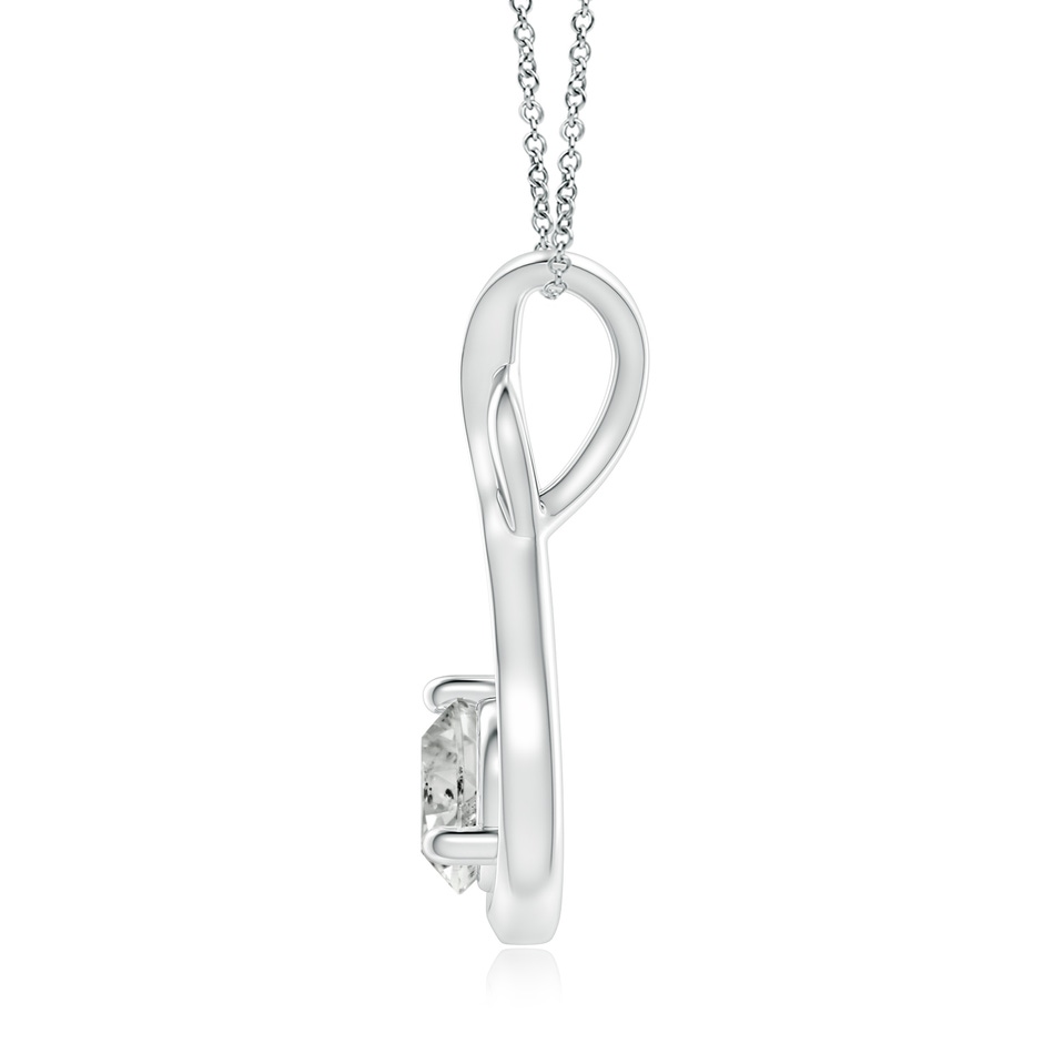 6.4mm KI3 Infinity Twist Diamond Solitaire Pendant in White Gold side 199