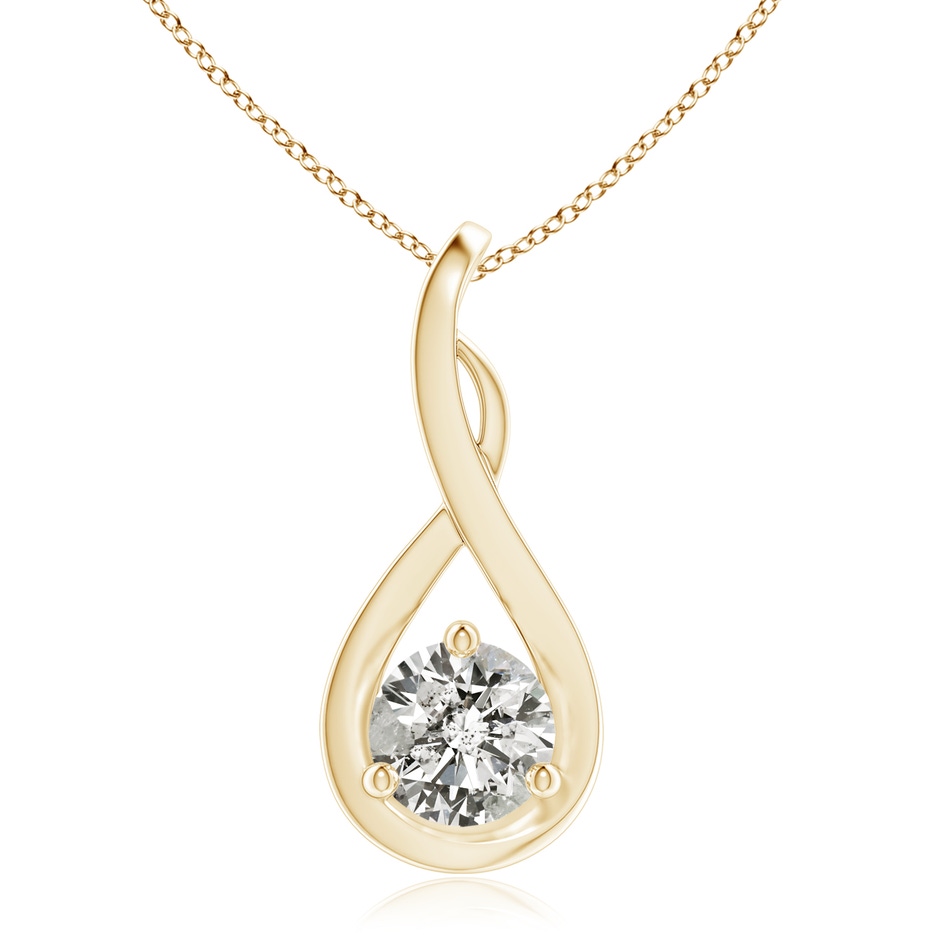 6.4mm KI3 Infinity Twist Diamond Solitaire Pendant in Yellow Gold 