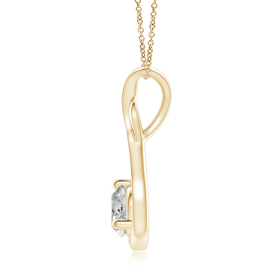 6.4mm KI3 Infinity Twist Diamond Solitaire Pendant in Yellow Gold side 199