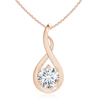 7.4mm GVS2 Infinity Twist Diamond Solitaire Pendant in 18K Rose Gold