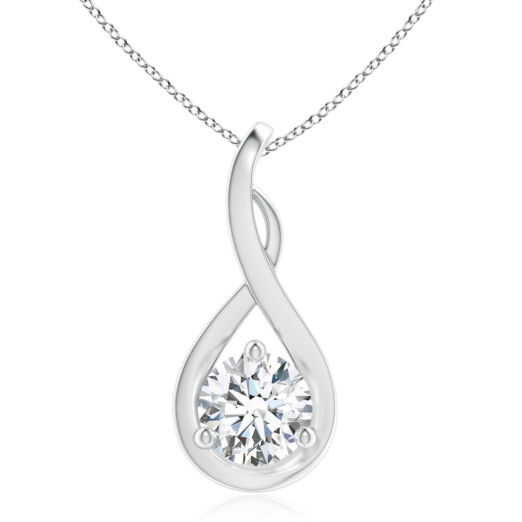7.4mm GVS2 Infinity Twist Diamond Solitaire Pendant in P950 Platinum