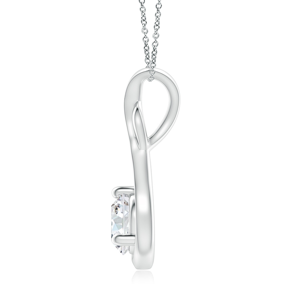7.4mm GVS2 Infinity Twist Diamond Solitaire Pendant in P950 Platinum side 199