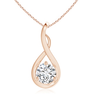 7.4mm HSI2 Infinity Twist Diamond Solitaire Pendant in 18K Rose Gold