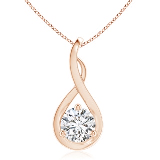 7.4mm HSI2 Infinity Twist Diamond Solitaire Pendant in 9K Rose Gold