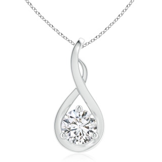 7.4mm HSI2 Infinity Twist Diamond Solitaire Pendant in P950 Platinum