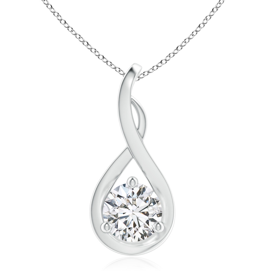 7.4mm HSI2 Infinity Twist Diamond Solitaire Pendant in P950 Platinum 