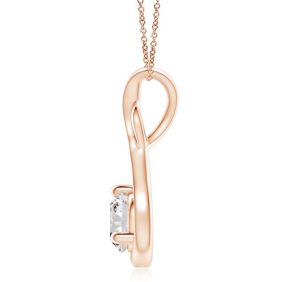 7.4mm IJI1I2 Infinity Twist Diamond Solitaire Pendant in Rose Gold side 199