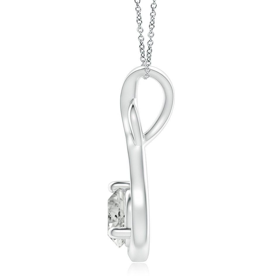 7.4mm KI3 Infinity Twist Diamond Solitaire Pendant in White Gold side 199