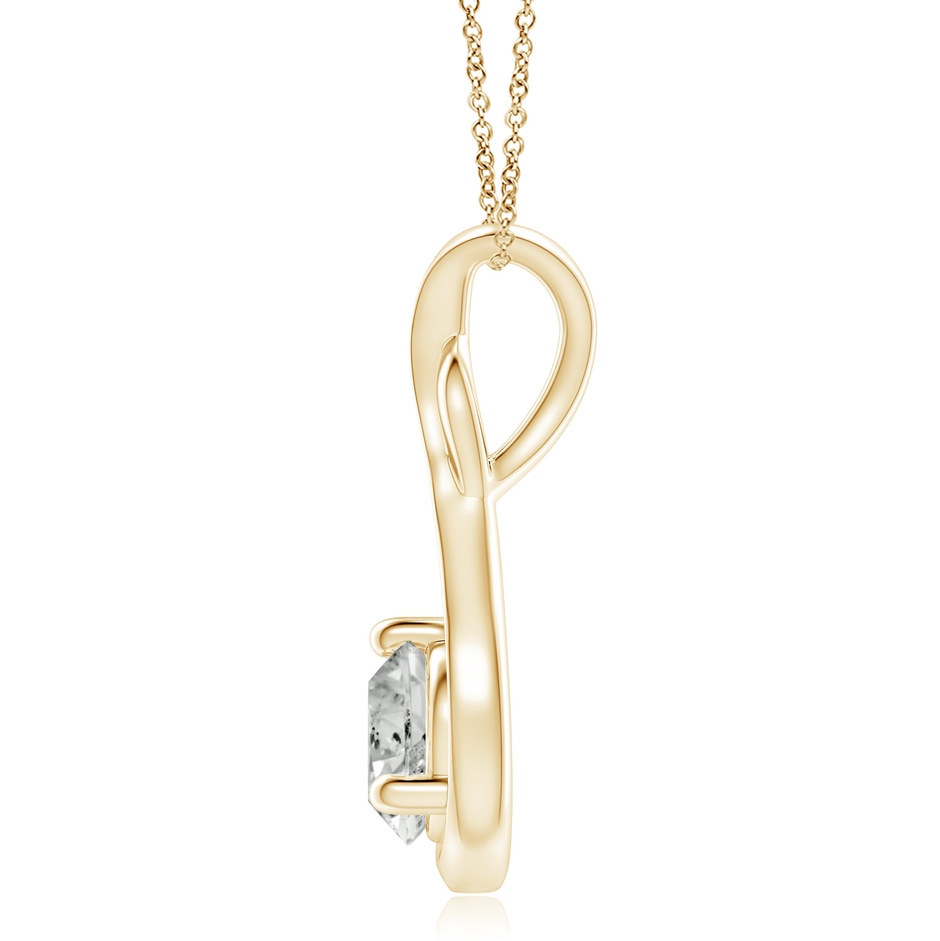 7.4mm KI3 Infinity Twist Diamond Solitaire Pendant in Yellow Gold side 199