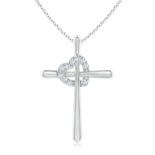 1.5mm GVS2 Cross Pendant with Diamond Heart in P950 Platinum