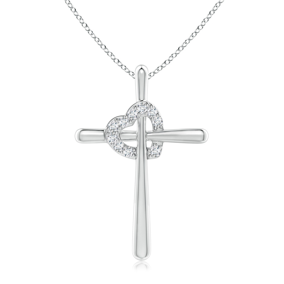 1.5mm GVS2 Cross Pendant with Diamond Heart in P950 Platinum 