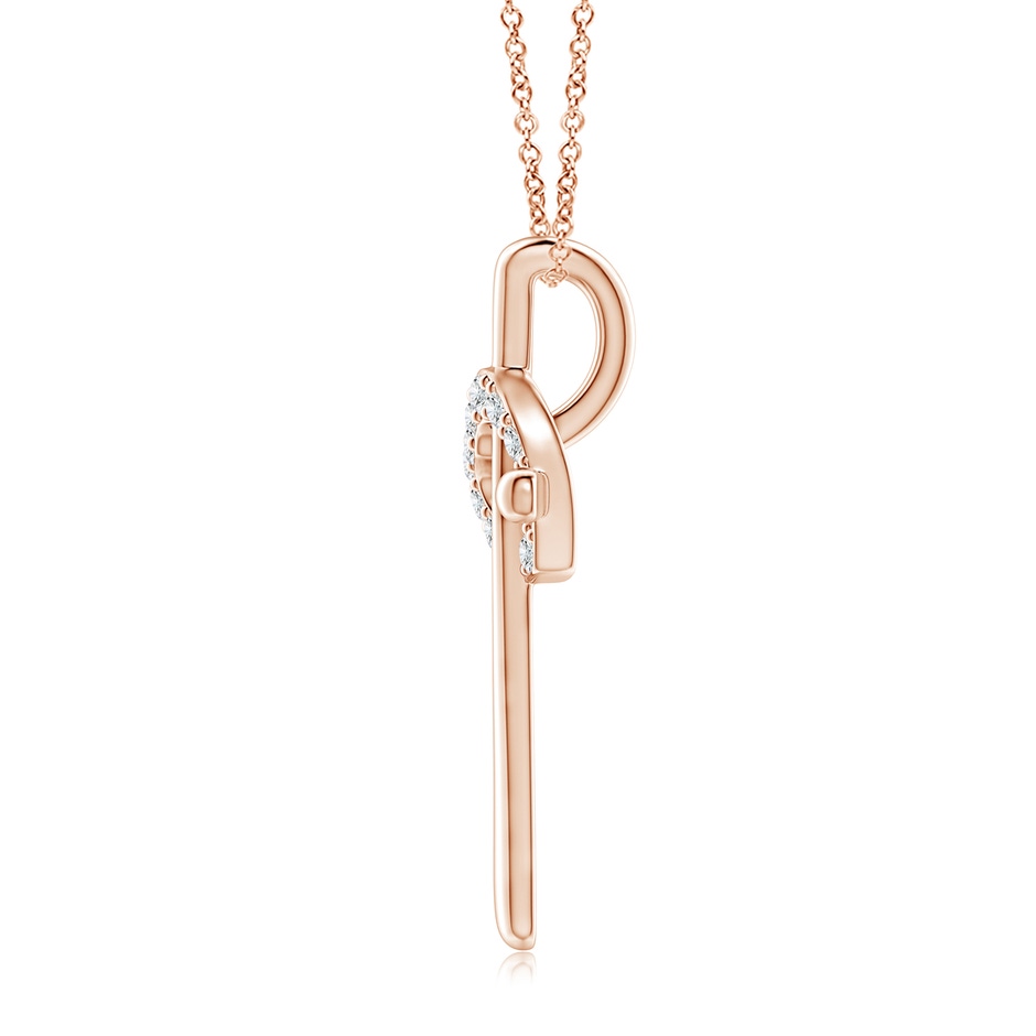1.5mm GVS2 Cross Pendant with Diamond Heart in Rose Gold side-1