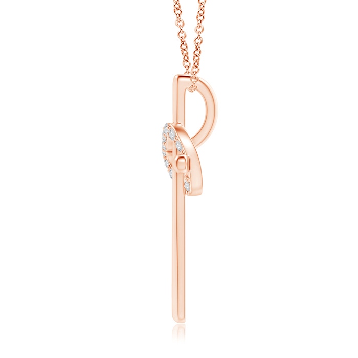 1.5mm HSI2 Cross Pendant with Diamond Heart in 9K Rose Gold product image