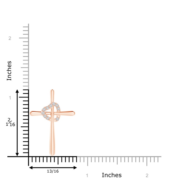 1.5mm HSI2 Cross Pendant with Diamond Heart in 9K Rose Gold product image