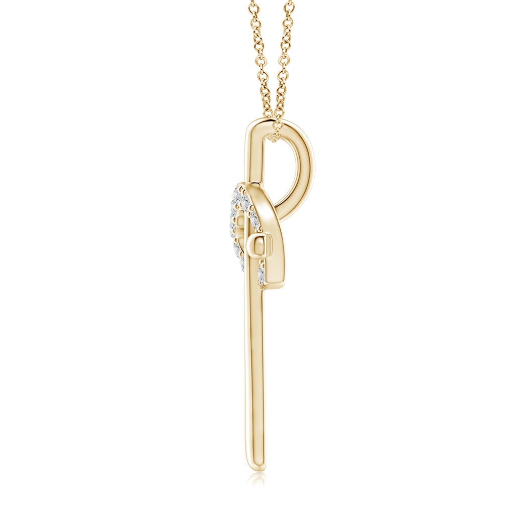 1.5mm HSI2 Cross Pendant with Diamond Heart in Yellow Gold - side_1