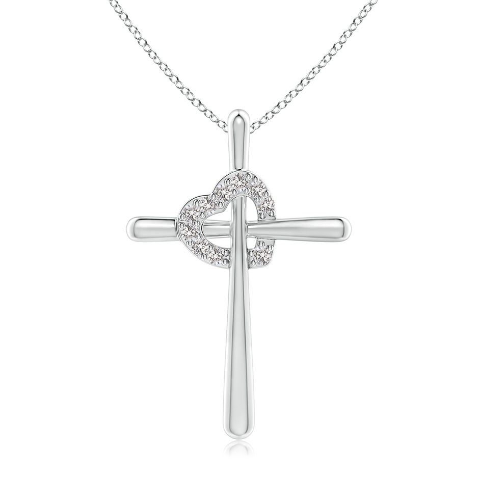 1.5mm IJI1I2 Cross Pendant with Diamond Heart in P950 Platinum 