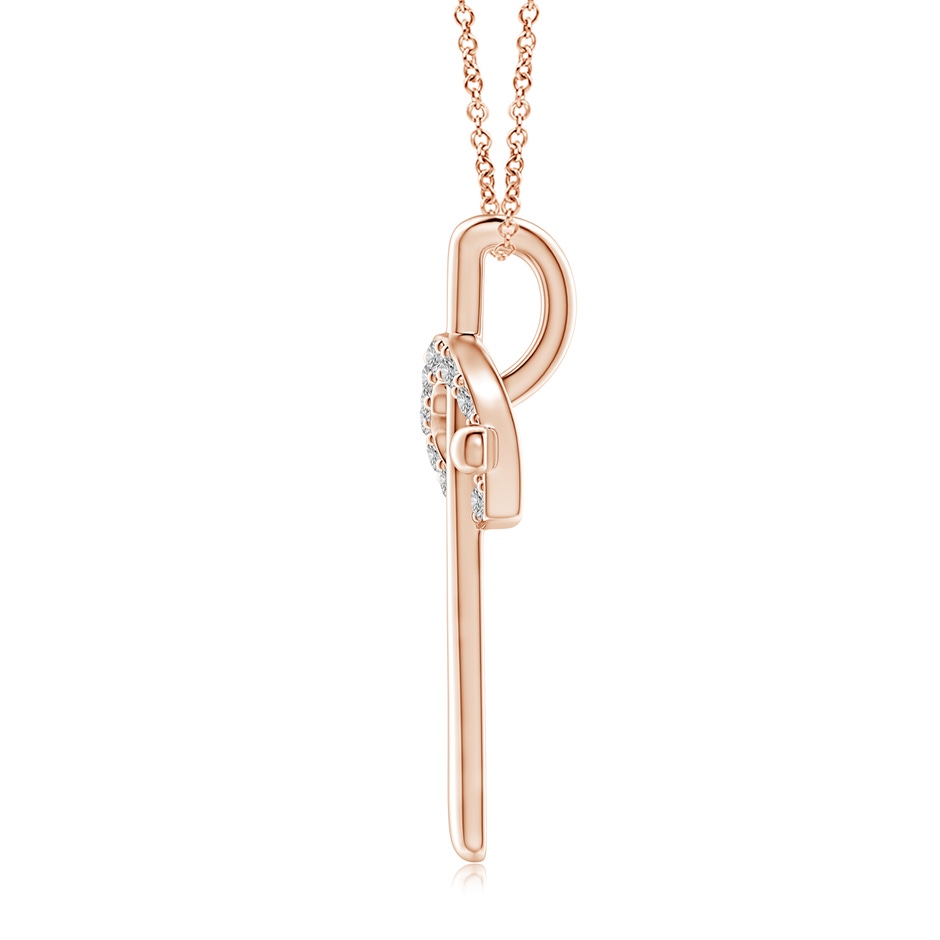 1.5mm IJI1I2 Cross Pendant with Diamond Heart in Rose Gold side-1