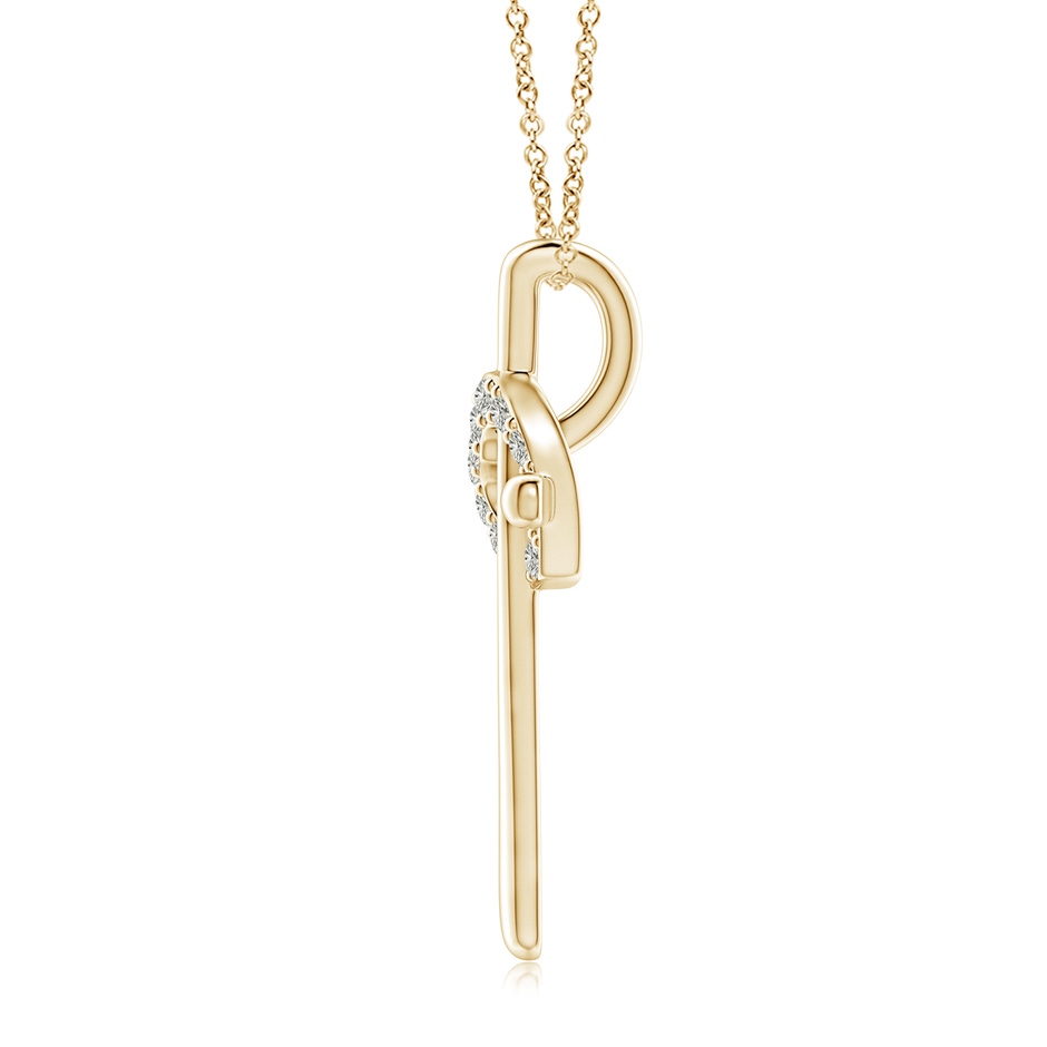 1.5mm KI3 Cross Pendant with Diamond Heart in Yellow Gold side-1