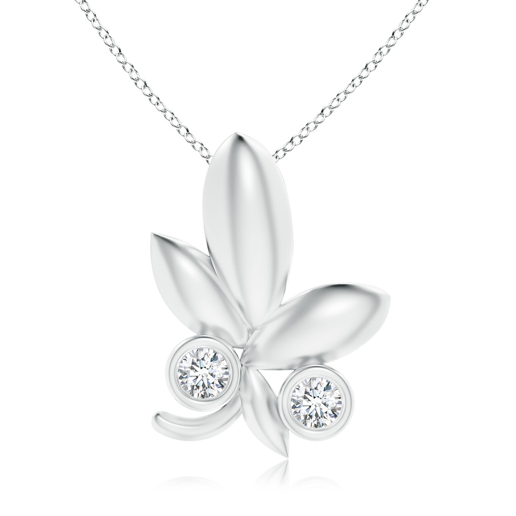 1.5mm GVS2 Lotus Bud Inspired Bezel-Set Diamond Pendant in P950 Platinum