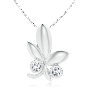 1.5mm GVS2 Lotus Bud Inspired Bezel-Set Diamond Pendant in P950 Platinum