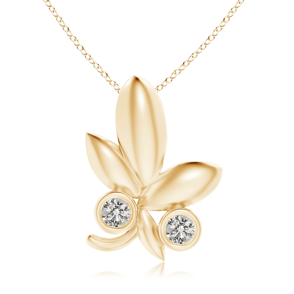 1.5mm KI3 Lotus Bud Inspired Bezel-Set Diamond Pendant in 9K Yellow Gold 