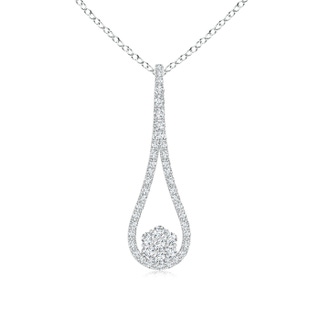 1.8mm GVS2 Clustre Diamond Loop Pendant in White Gold