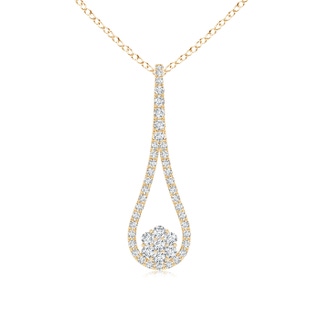 1.8mm GVS2 Clustre Diamond Loop Pendant in Yellow Gold