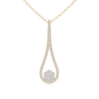 1.8mm HSI2 Clustre Diamond Loop Pendant in 9K Yellow Gold