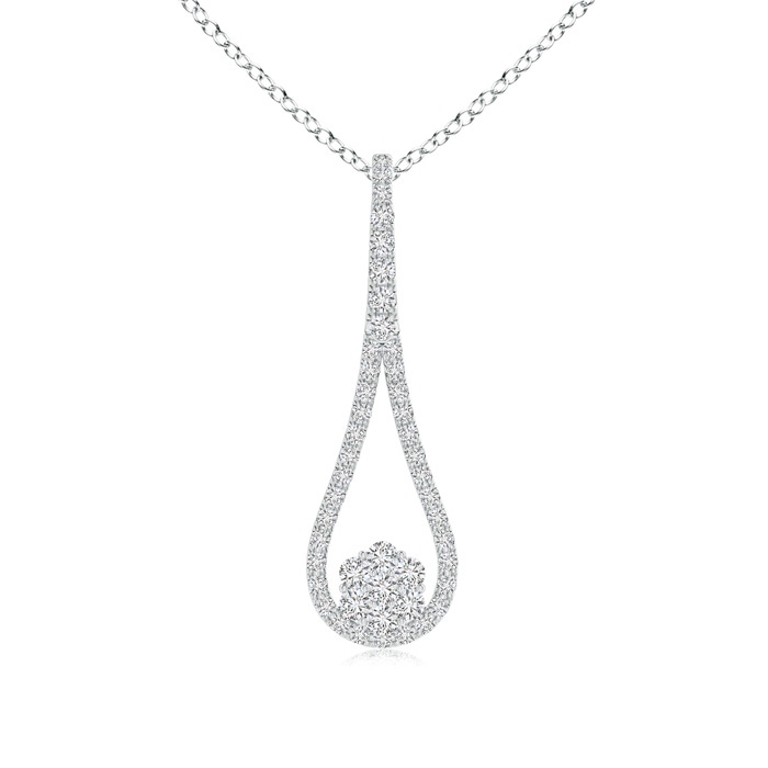 1.8mm HSI2 Clustre Diamond Loop Pendant in White Gold 