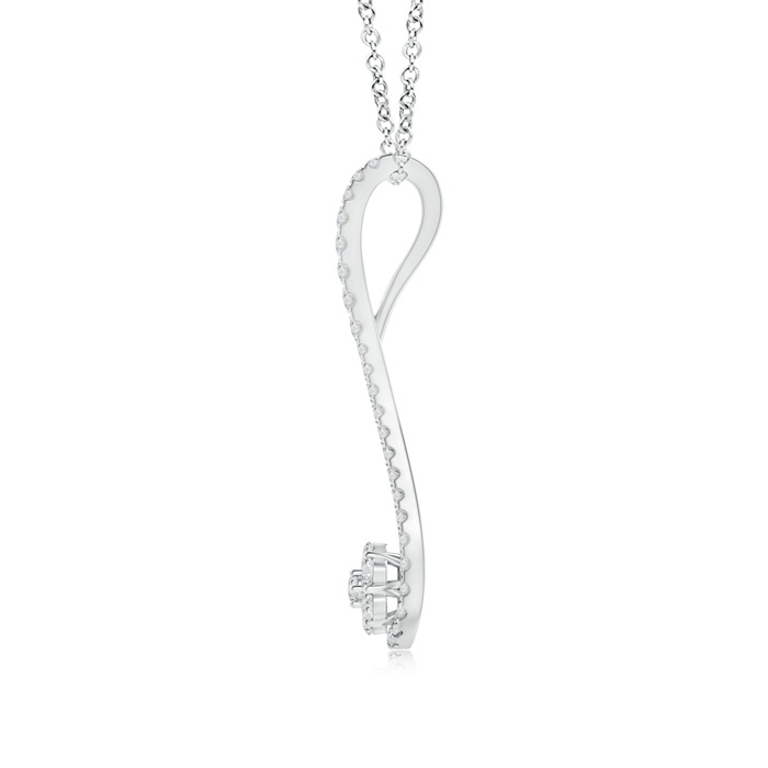 1.8mm HSI2 Clustre Diamond Loop Pendant in White Gold product image