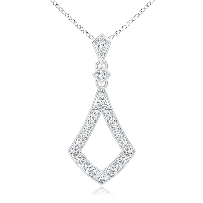 1.5mm GVS2 Art-Deco Inspired Pavé-Set Diamond Dangle Pendant in White Gold 