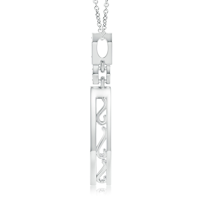 1.5mm GVS2 Art-Deco Inspired Pavé-Set Diamond Dangle Pendant in White Gold product image