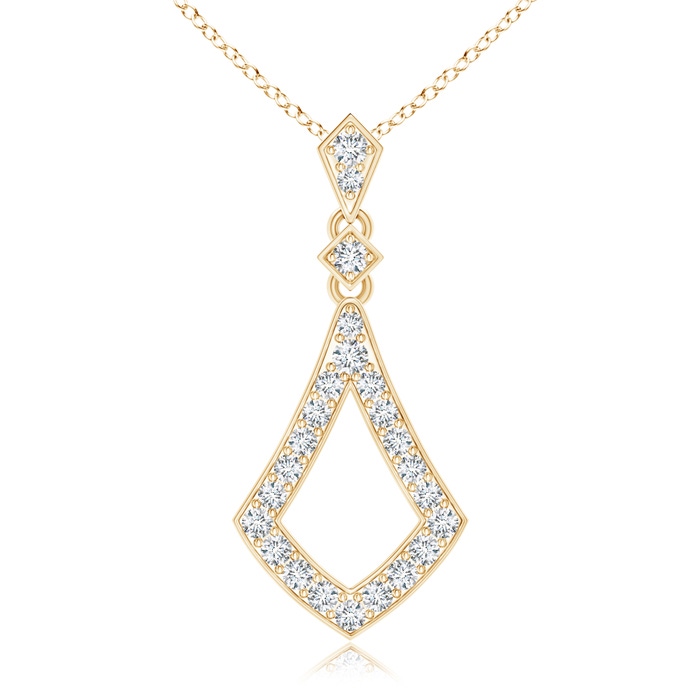 1.5mm GVS2 Art-Deco Inspired Pavé-Set Diamond Dangle Pendant in Yellow Gold 