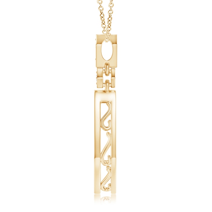 1.5mm GVS2 Art-Deco Inspired Pavé-Set Diamond Dangle Pendant in Yellow Gold product image