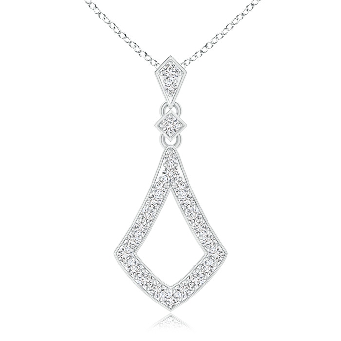 1.5mm HSI2 Art-Deco Inspired Pavé-Set Diamond Dangle Pendant in P950 Platinum 