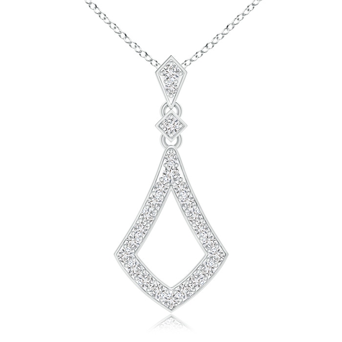 1.5mm HSI2 Art-Deco Inspired Pavé-Set Diamond Dangle Pendant in White Gold 