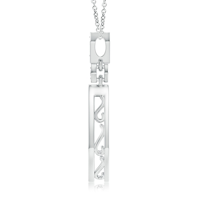 1.5mm HSI2 Art-Deco Inspired Pavé-Set Diamond Dangle Pendant in White Gold Product Image
