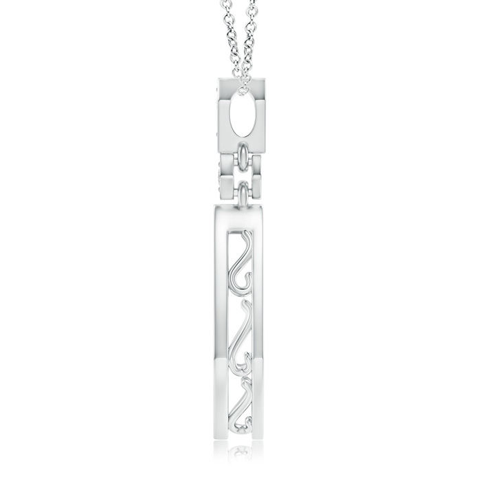 1.5mm HSI2 Art-Deco Inspired Pavé-Set Diamond Dangle Pendant in White Gold product image