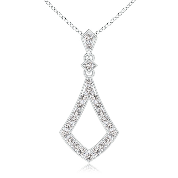 1.5mm IJI1I2 Art-Deco Inspired Pavé-Set Diamond Dangle Pendant in White Gold 