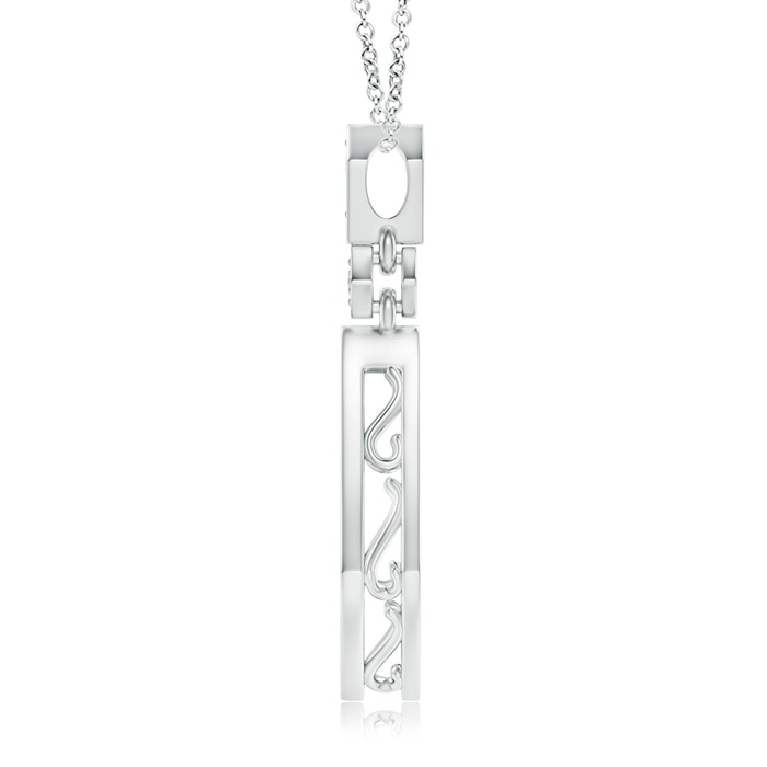 1.5mm IJI1I2 Art-Deco Inspired Pavé-Set Diamond Dangle Pendant in White Gold product image