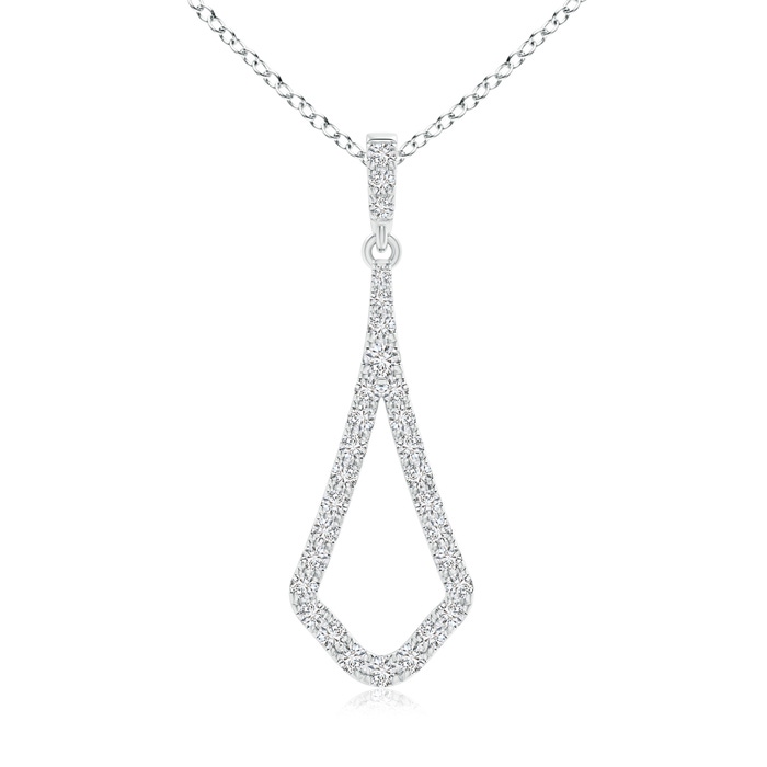 1.7mm HSI2 Diamond Geometric Drop Pendant in White Gold 