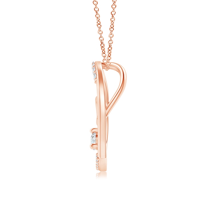2.5mm GVS2 Diamond Tilted Infinity Heart Pendant in Rose Gold Product Image