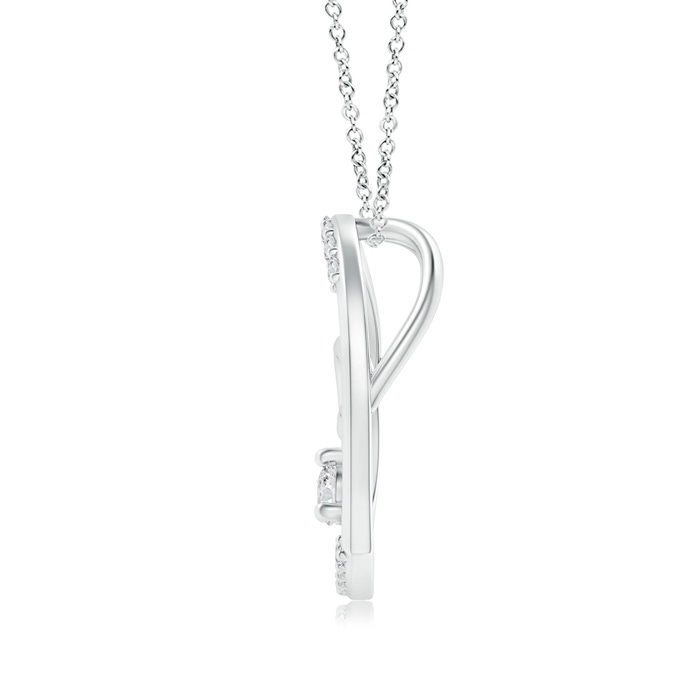2.5mm HSI2 Diamond Tilted Infinity Heart Pendant in White Gold Product Image